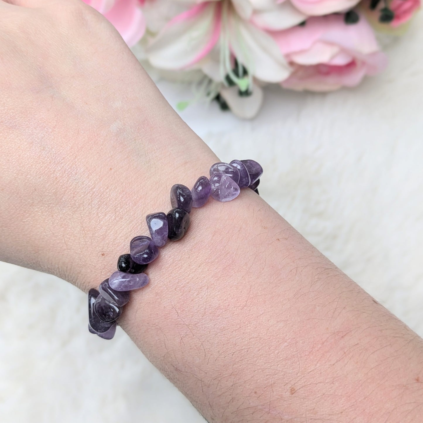 Amethyst Crystal Chip Bracelet image 1