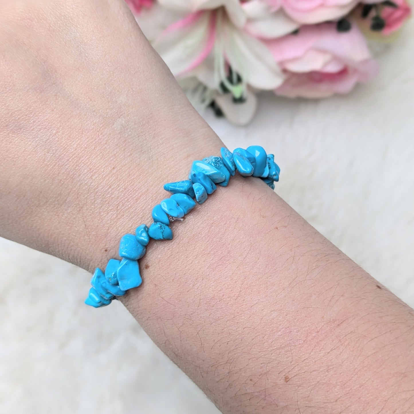 Turquoise Crystal Chip Bracelet image 1