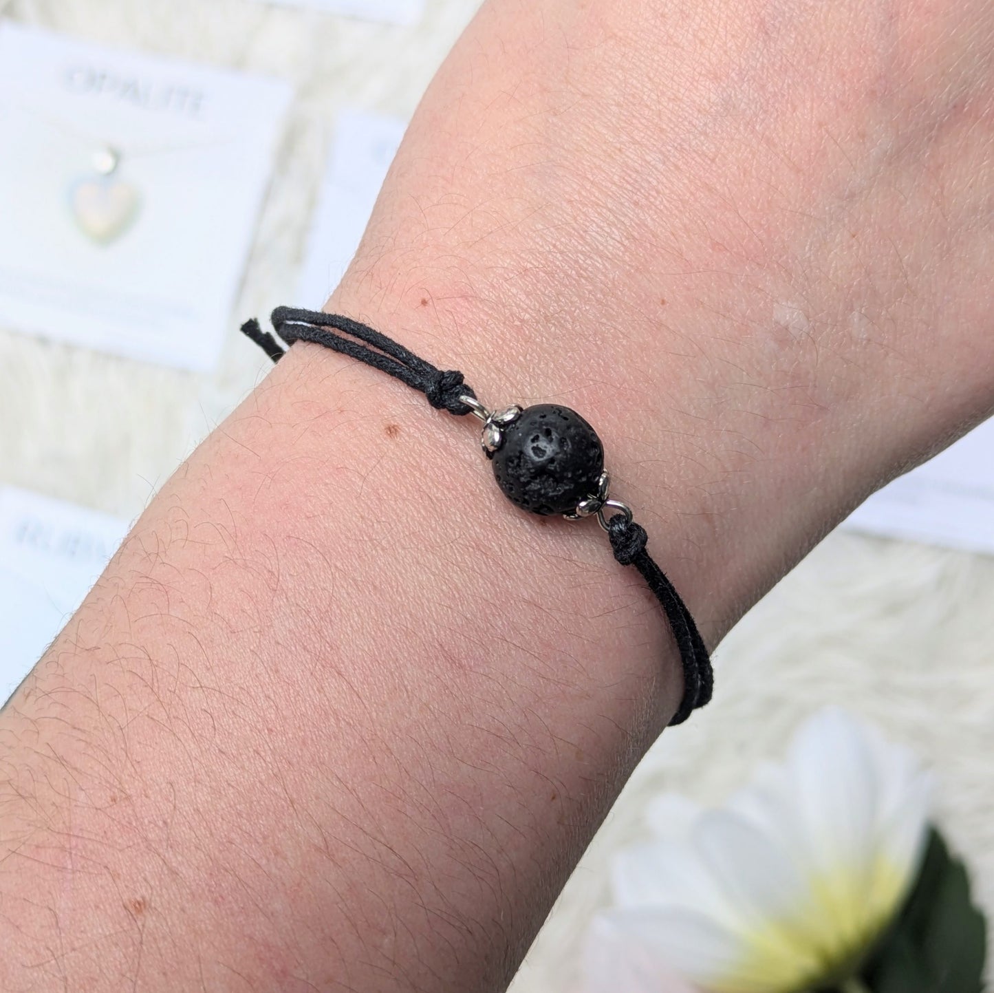 Lava Bead Corded Bracelet image 1