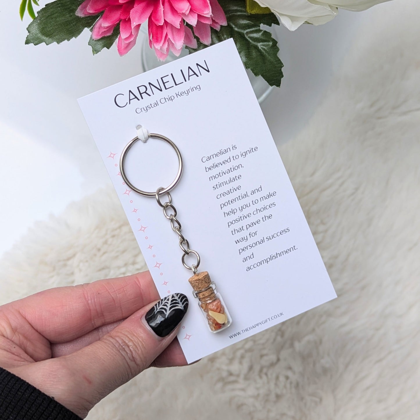 Carnelian Crystal Jar Keyring image 0