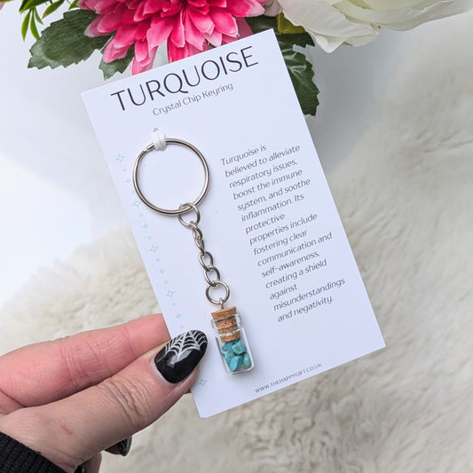 Turquoise Crystal Jar Keyring image 0