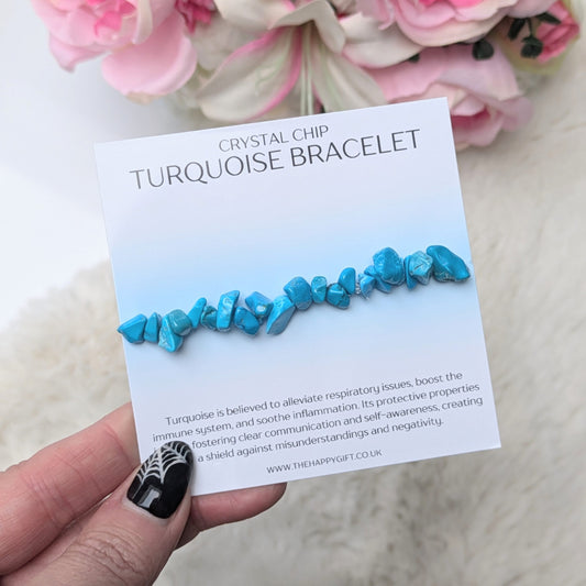 Turquoise Crystal Chip Bracelet image 0