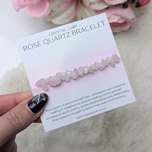 Rose Quartz Crystal Chip Bracelet image 0