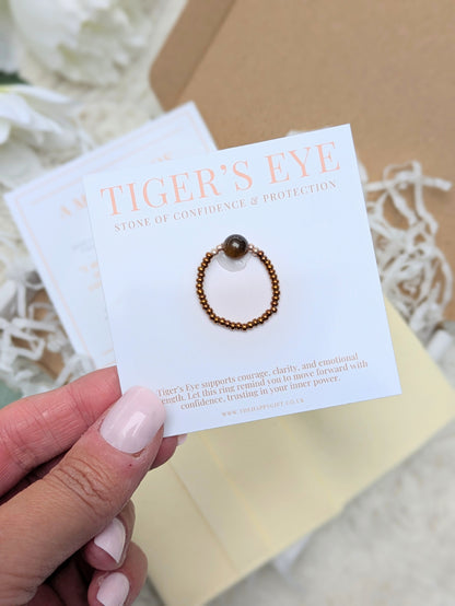 Tiger's Eye Crystal Ring
