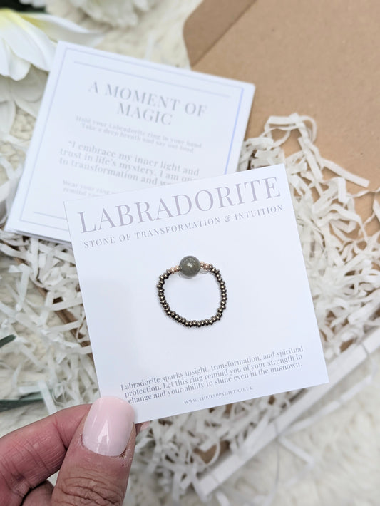 Labradorite Crystal Ring