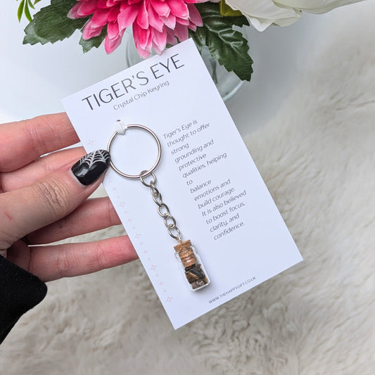 Tiger's Eye Crystal Jar Keyring image 0